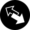 Icon of arrows pointing in opposite directions